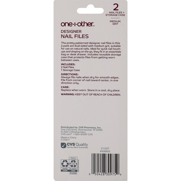 one+other Designer Nail Files, 2CT