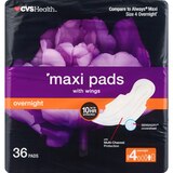 CVS Health Maxi Pads with Wings, Overnight, thumbnail image