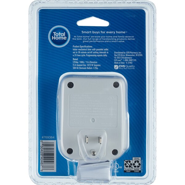 Total Home Heavy Duty Indoor 24 Hour Timer