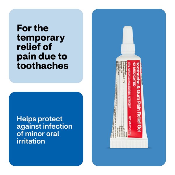 CVS Health Severe Toothache & Gum Relief Gel, Triple Medicated, 0.25 OZ