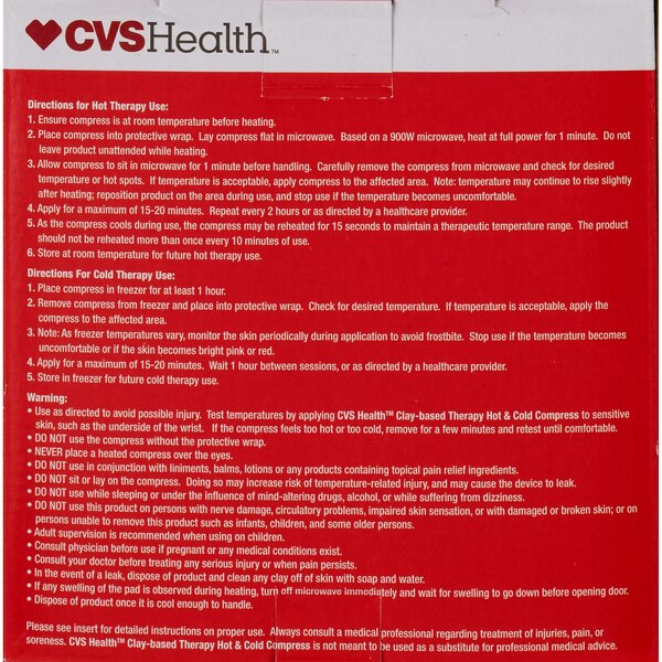 CVS Health Clay-Based Therapy Hot & Cold Pad Compress, M