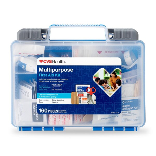 CVS Health Multi-Purpose 160pc Plastic First Aid Kit