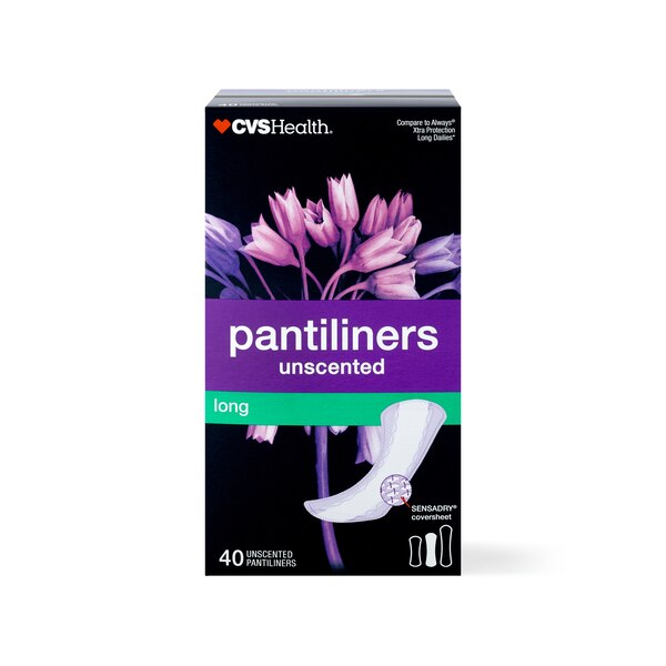 CVS Health - Protectores diarios largos, sin fragancia, regular