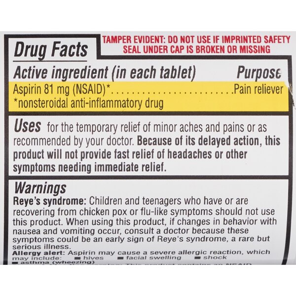 CVS Health Low Strength Aspirin 81 MG Enteric Coated Tablets