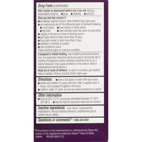 CVS Health Extra Strength Back & Body Aspirin and Caffeine Coated Caplets, 100 CT