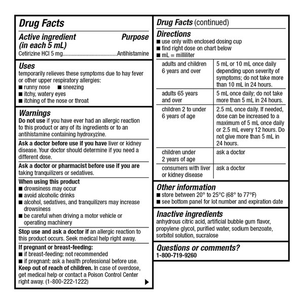 CVS Health Children's 24HR Allergy Relief Cetirizine HCl Oral Antihistamine