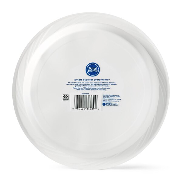 Total Home Microwavable Plastic Dinner Plates , 14 ct