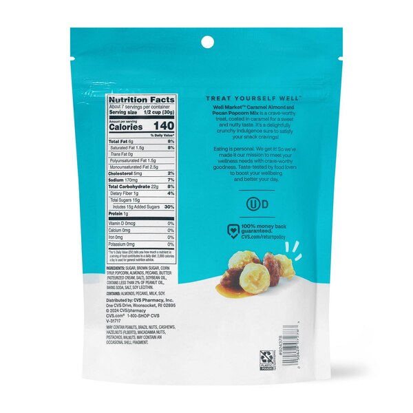 Well Market Caramel Almond and Pecan Popcorn Mix, 7 oz