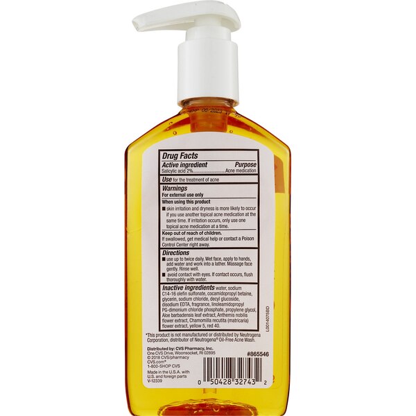 CVS Health Oil-Free Acne Wash Value Size, 9 OZ