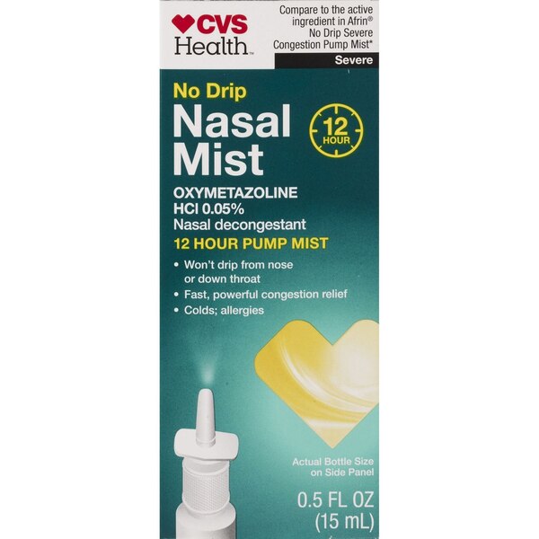 CVS Health 12HR No Drip Nasal Mist Oxymetazoline 0.05%, 0.5 OZ