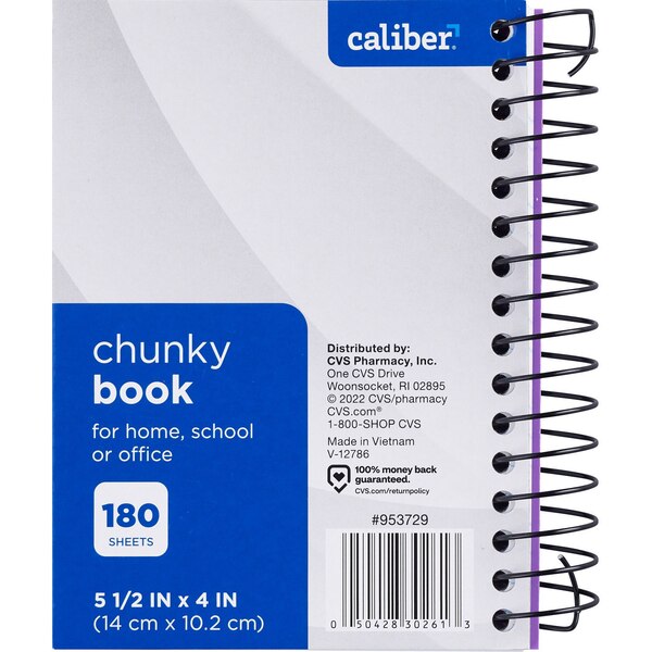 Caliber Fat Book Memo Book 5.5in x 4in, Assorted