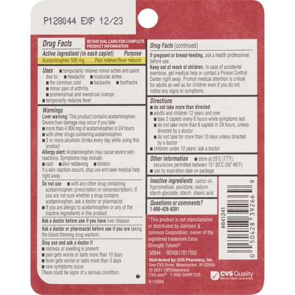 CVS Health Extra Strength Pain Relief Tablets 500 mg, 10CT