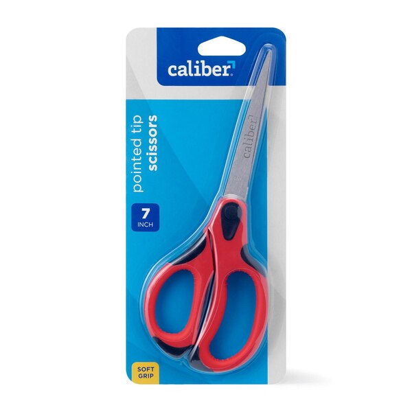 Caliber Soft Handle Scissors, Assorted Colors, 7 in