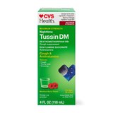 CVS Health Maximum Strength Nighttime Tussin DM Adult Cough Suppressant Liquid, Berry and Menthol, 4 OZ, thumbnail image