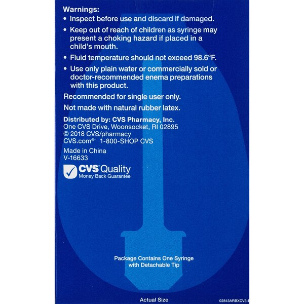 CVS Health Latex Free Rectal Syringe for Gentle Cleansing