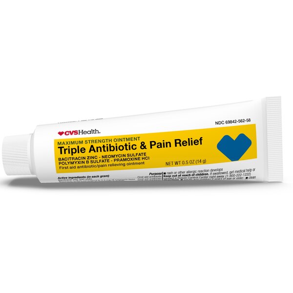 CVS Health - Pomada antibiótica y analgésica triple, Maximum Strength