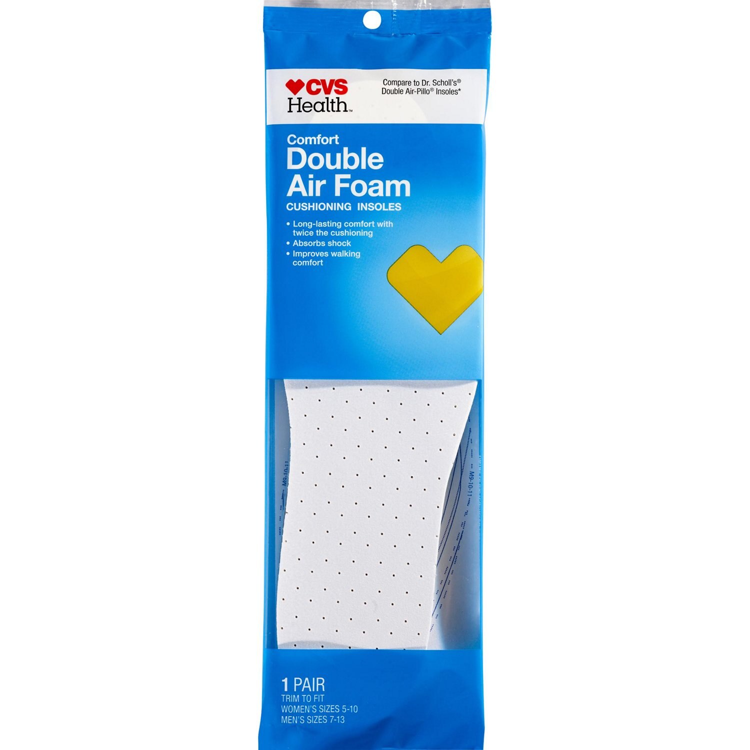 CVS Double Air Foam Cushioning Comfort Insoles image.