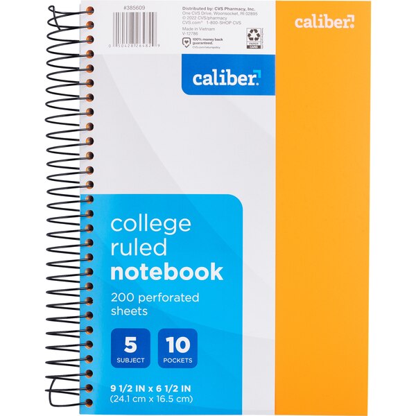 Caliber 5 Subject Notebook