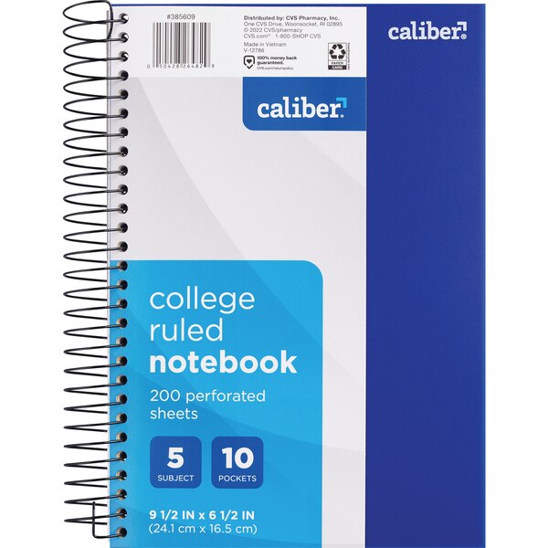 Caliber 5 Subject Notebook