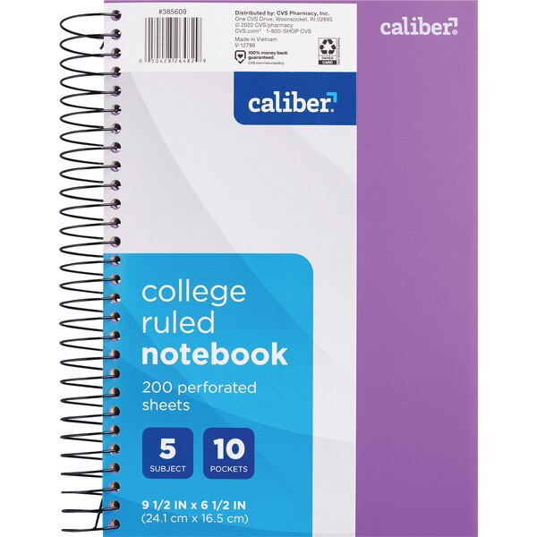 Caliber 5 Subject Notebook