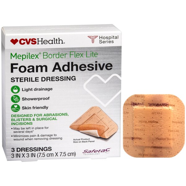 CVS Health Mepilex Border Lite Foam Adhesive Sterile Dressings
