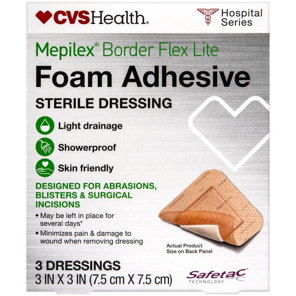 CVS Health Mepilex Border Lite Foam Adhesive Sterile Dressings