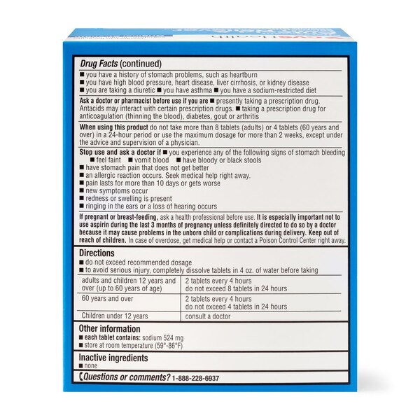CVS Health Antacid & Pain Reliever Effervescent Tablets, Original Strength, 36 CT