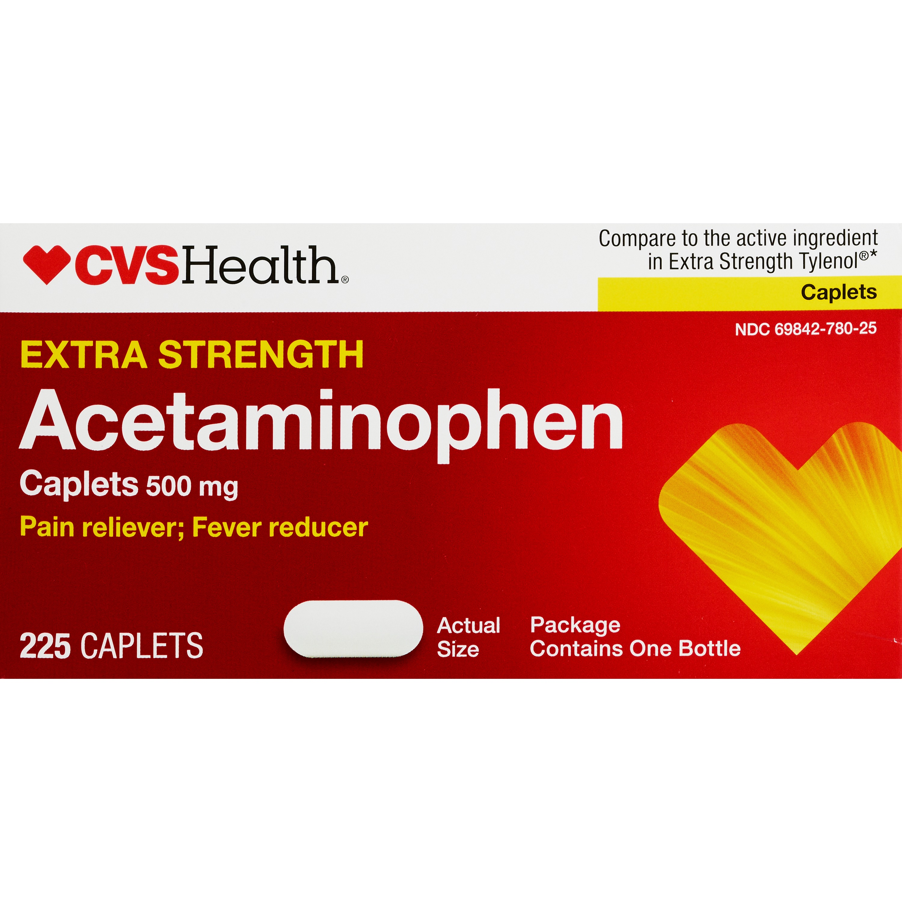 CVS Health Extra Strength Acetaminophen Pain Reliever & Fever Reducer 500mg Caplets