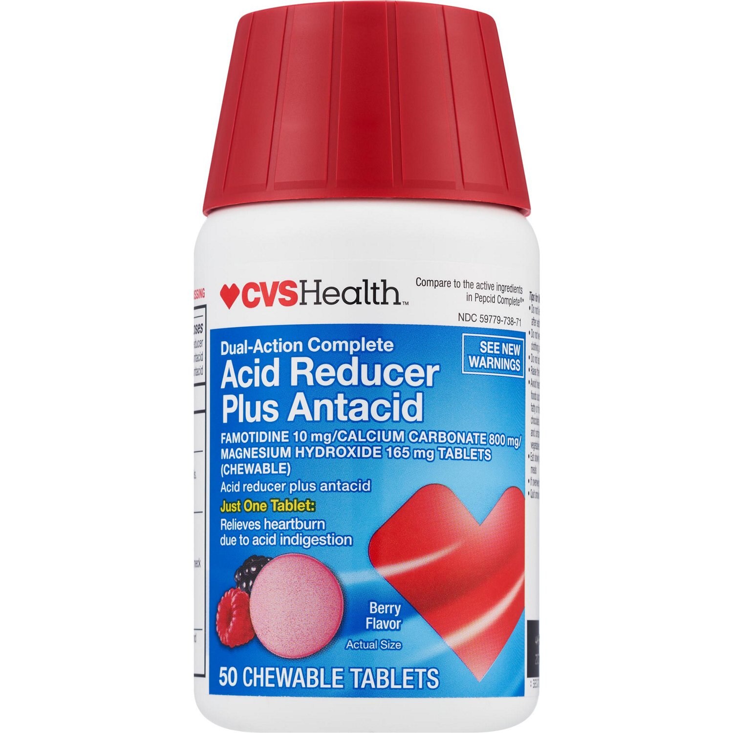 CVS Dual-Action Complete Acid Reducer & Antacid Chewable Tablet image.