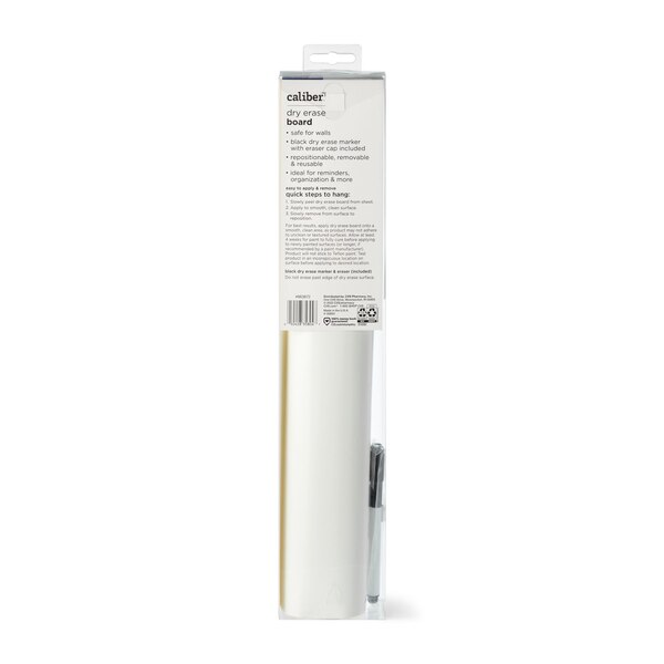 Caliber Peel & Stick Dry Erase Board, White