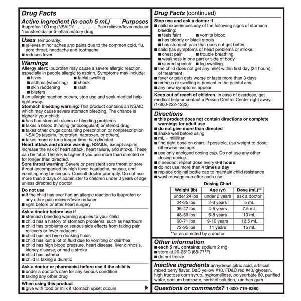 CVS Health Children's Ibuprofen Pain Reliever & Fever Reducer (NSAID) Oral Suspension