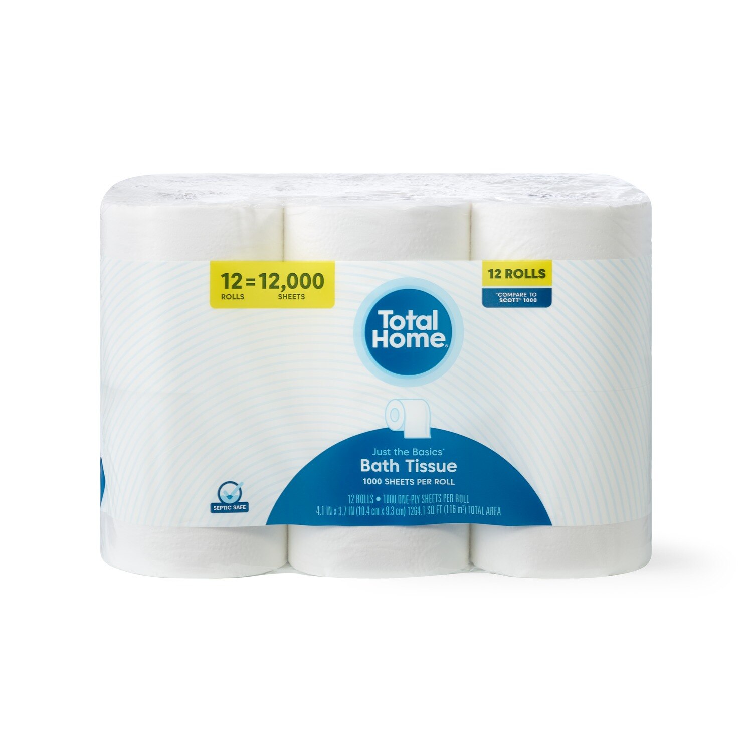 Total Home Just The Basics Toilet Paper, 12 ct
