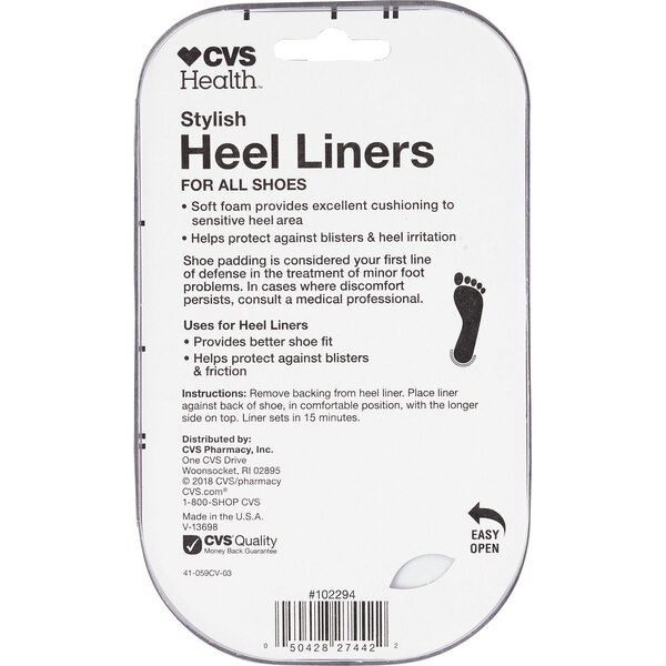 CVS Health Heel Liners For All Shoes, 1 Pair