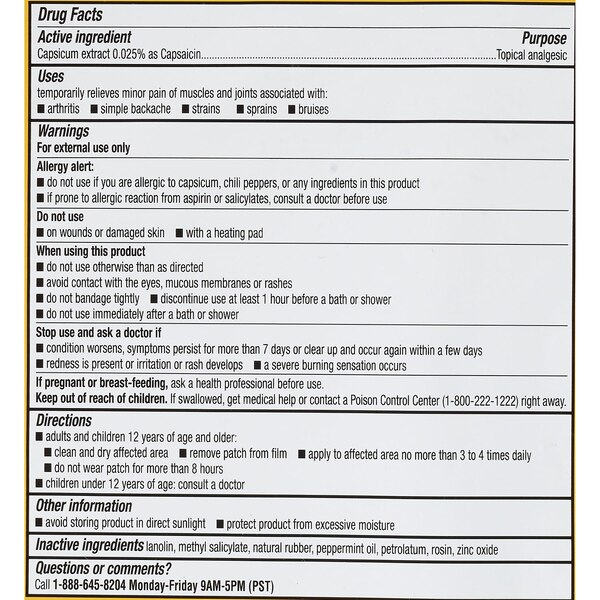 CVS Health Capsicum Treatment Medicated Heat Patch, Large