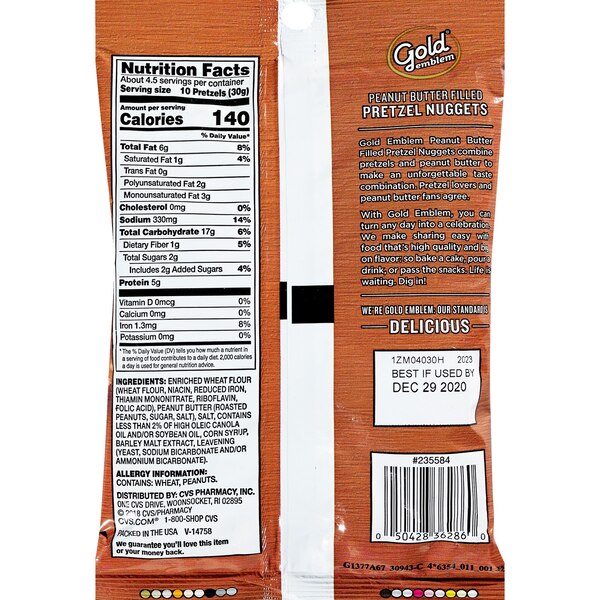 Gold Emblem Peanut Butter Filled Pretzels, 5 oz