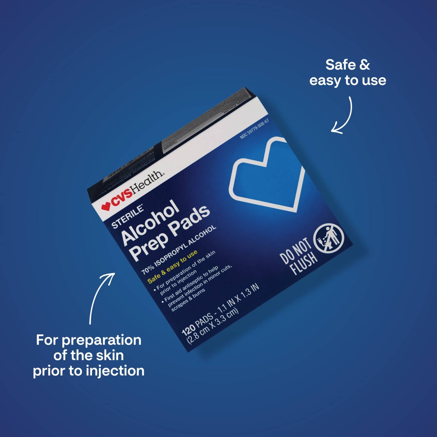 CVS Health 70 Isopropyl Alcohol Prep Pads 120 Count CVS Pharmacy