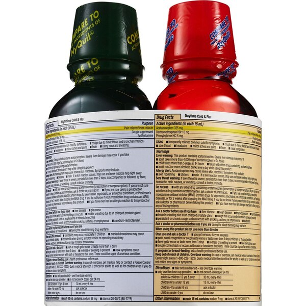 CVS Health Day + Nighttime Cold & Flu Relief Combo Pack, 2 12 OZ bottles