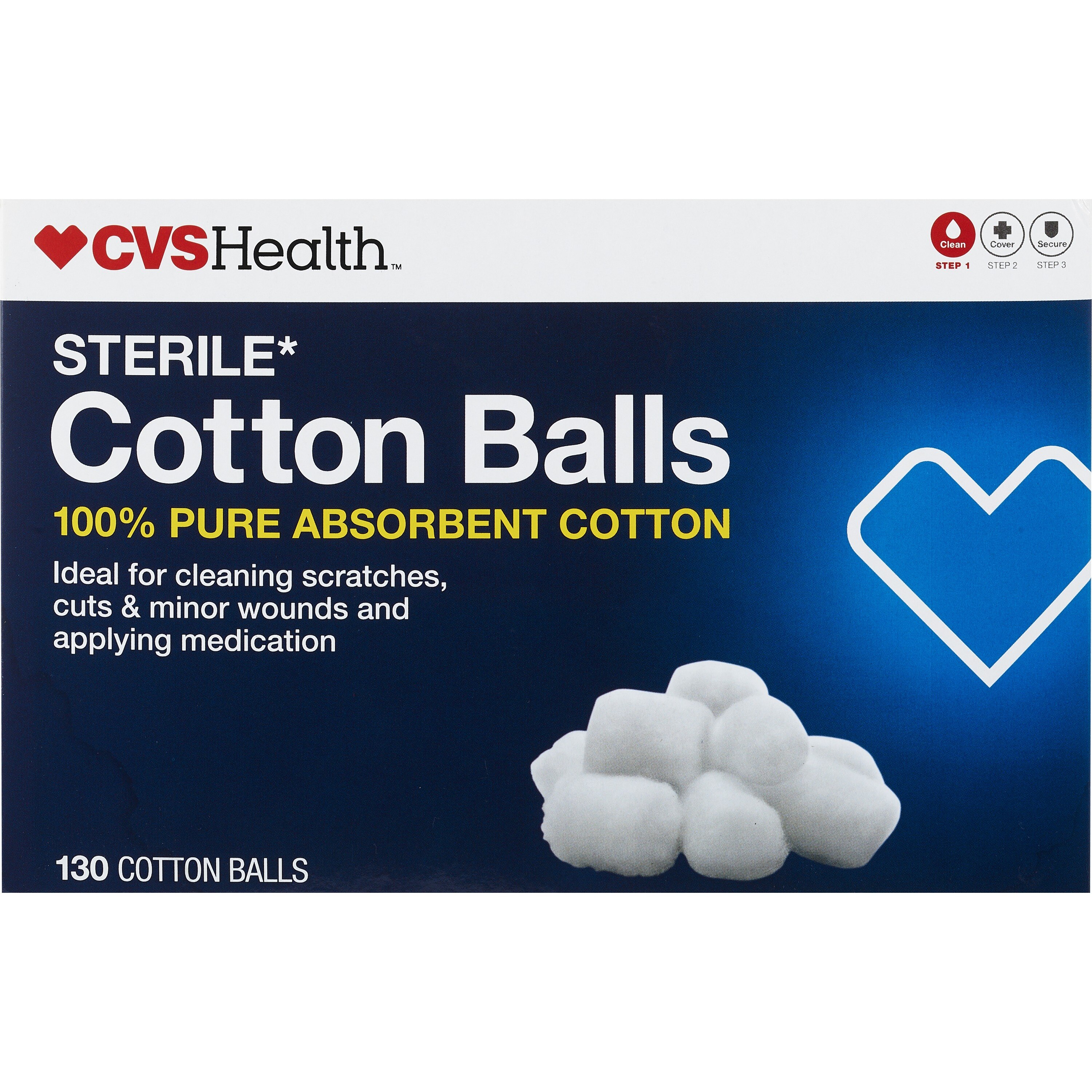 CVS Health - Bolas de algodón estériles, 130 u.