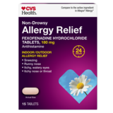 CVS Health 24HR Non Drowsy Allergy Relief Fexofenadine HCl Tablets, thumbnail image