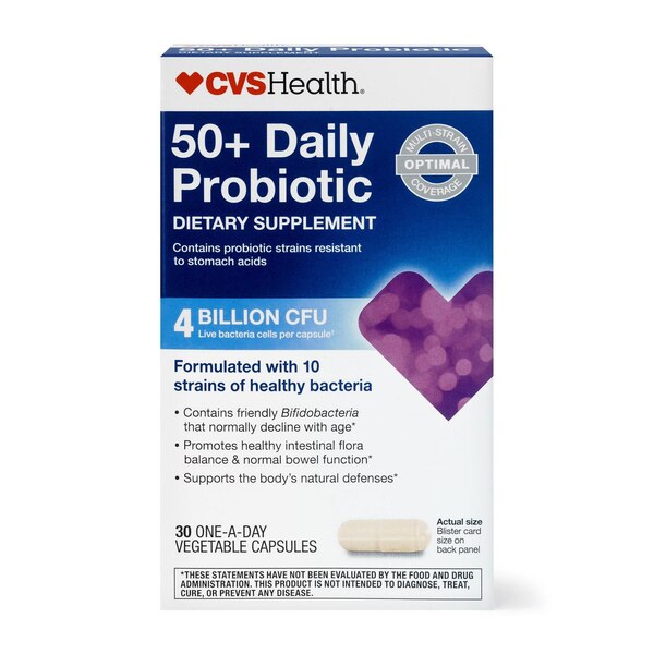 CVS Health Adult 50+ Probiotic Capsules, 30 CT
