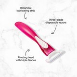 CVS Beauty 3-Blade Lavender Disposable Razors, 4 CT, thumbnail image 5 of 7