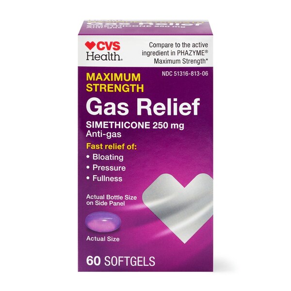 CVS Health Gas Relief Maximum Strength Softgels, 60 CT