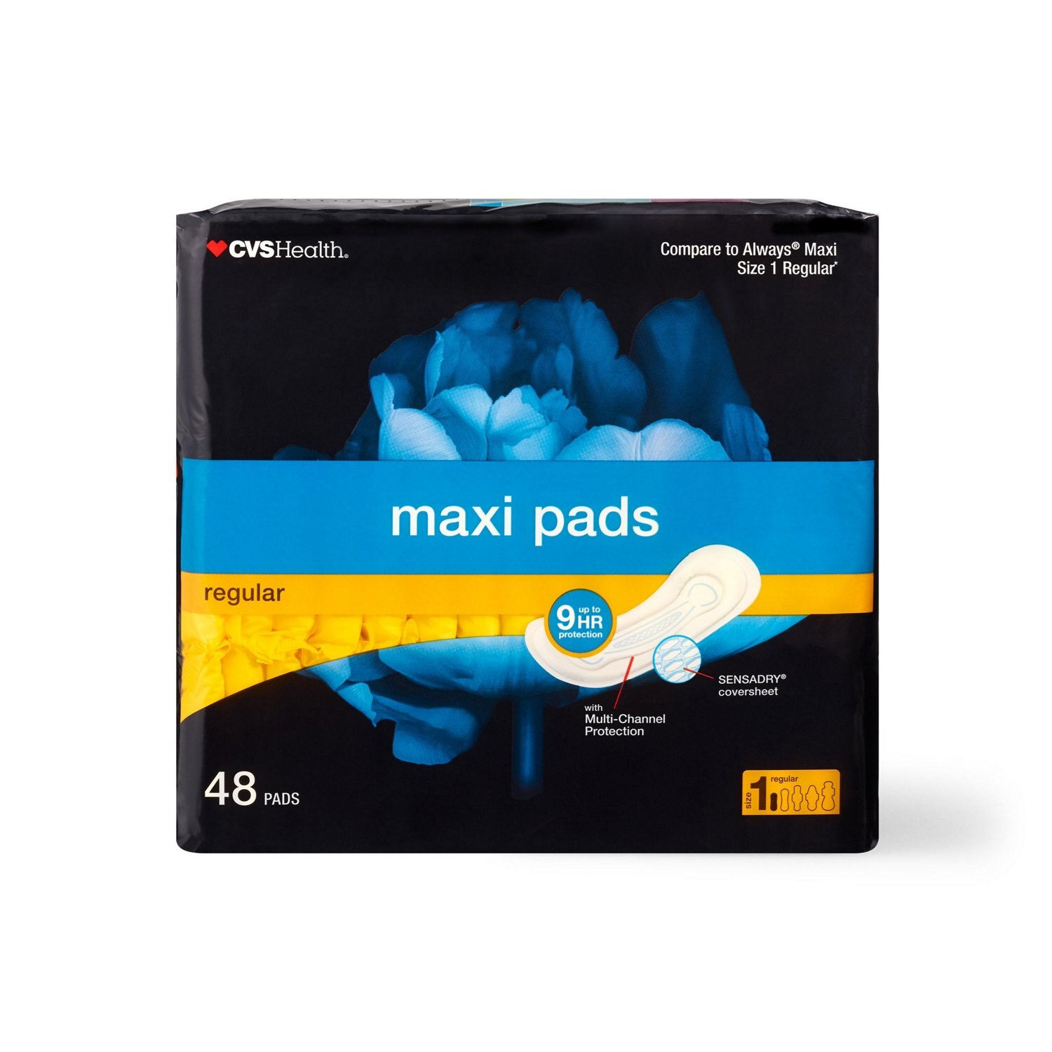 CVS Regular Maxi Pads without Wings, 48CT