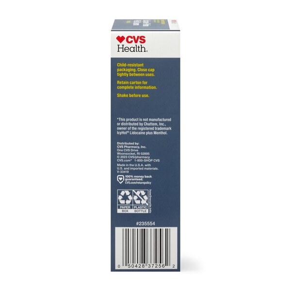 CVS Health Maximum Strength Lidocaine Pain Relief Cream Plus Menthol, 2.7 OZ