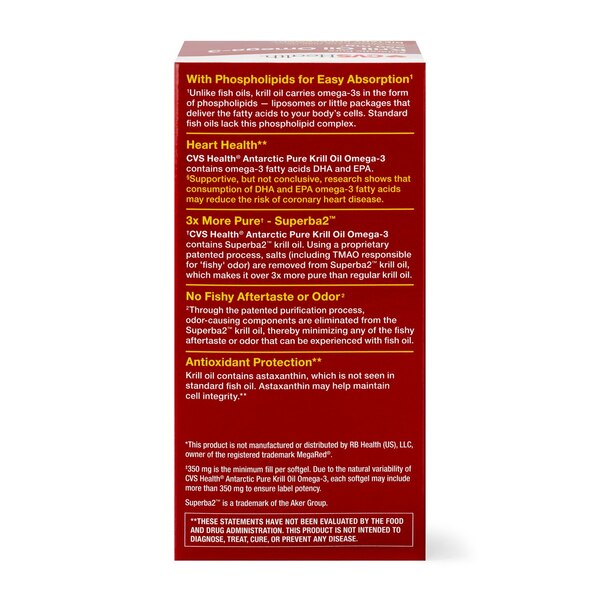 CVS Health Antarctic Krill Oil Omega-3 Softgels, 60 CT