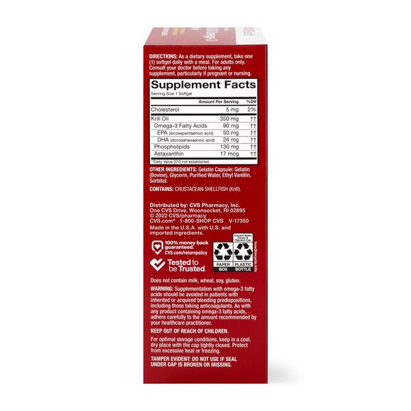 CVS Health Antarctic Krill Oil Omega-3 Softgels, 60 CT