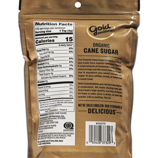 Gold Emblem Organic Cane Sugar, 24 oz