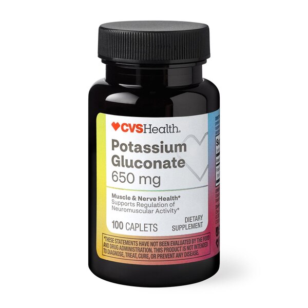 CVS Health Potassium Gluconate Caplets, 100 CT