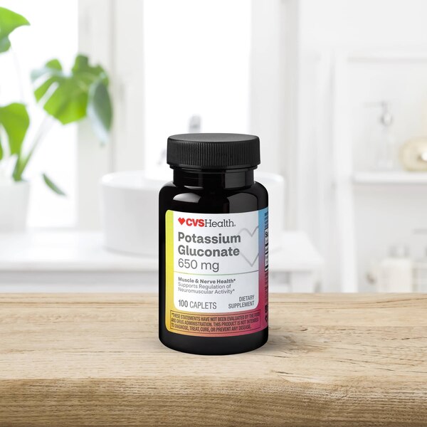 CVS Health Potassium Gluconate Caplets, 100 CT
