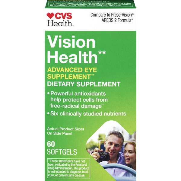 CVS Health Vision Health Supplement Softgels, 60 CT